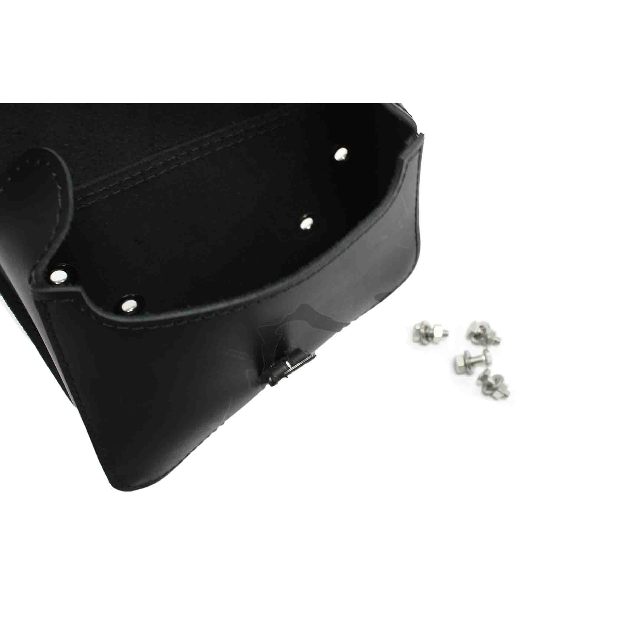 Upgrade your Harley-Davidson® Dyna with the DBB01 Dyna Bolt On Battery Bag. Hand crafted in USA with premium leather and top quality hardware. Durable and stylish, it's the perfect fit for your motorcycle.