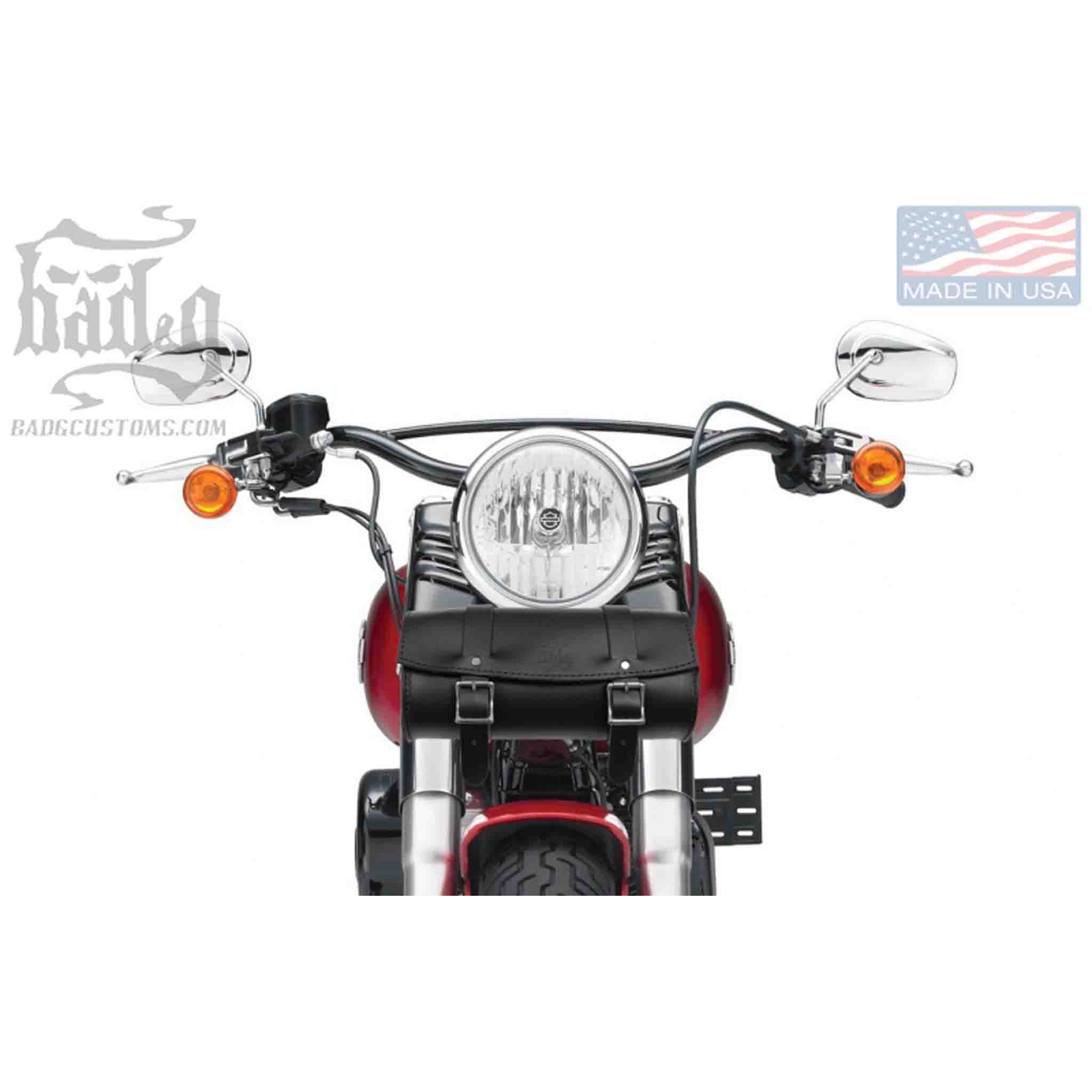 Upgrade your ride with the MT01 tool roll / fork bag. Hand crafted in USA with premium leather and top quality hardware. Durable and stylish, it's the perfect fit for your motorcycle.