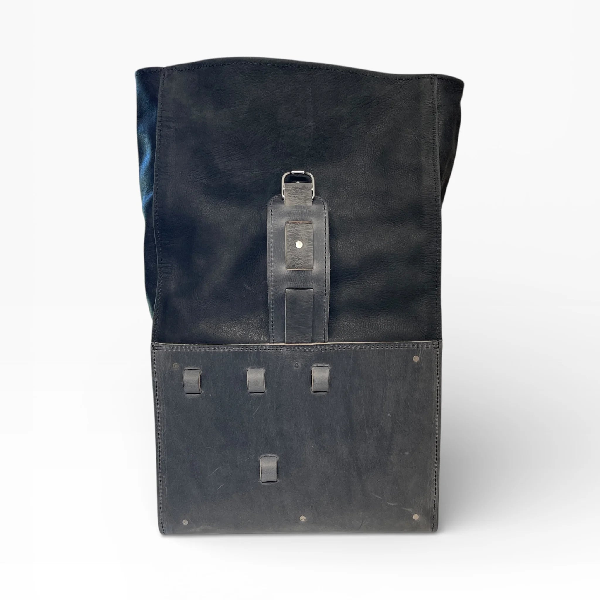 Universal Leather Rolltop Panniers / Saddlebags - TBP02 (Pair)